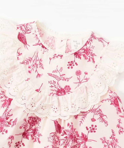 【嬰兒】荷葉邊吊帶上衣套裝