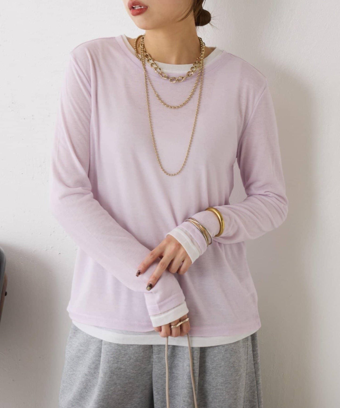 2套裝透視長袖T恤