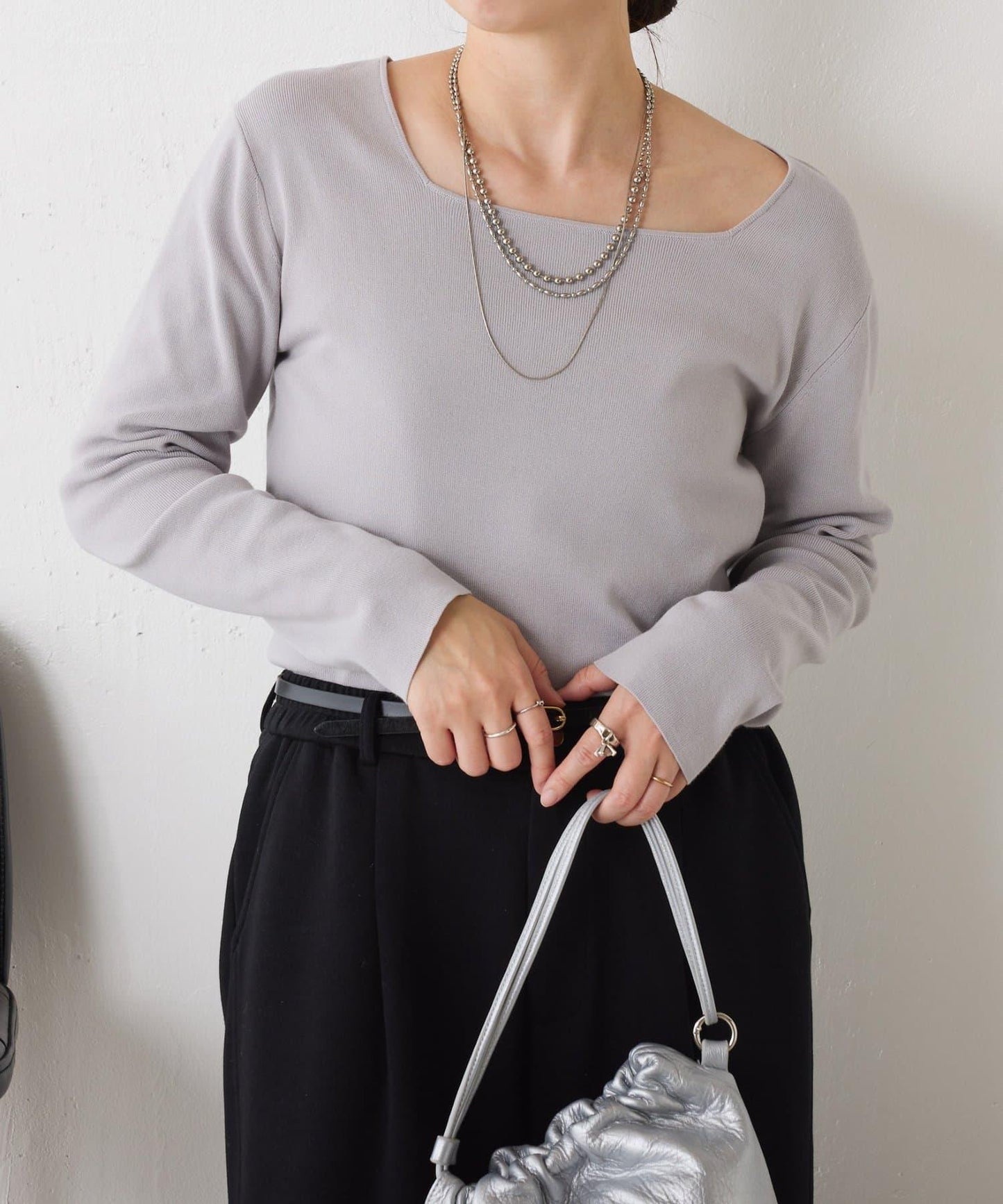 【小號尺寸】方領針織衫