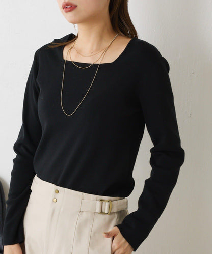 【小號尺寸】方領針織衫