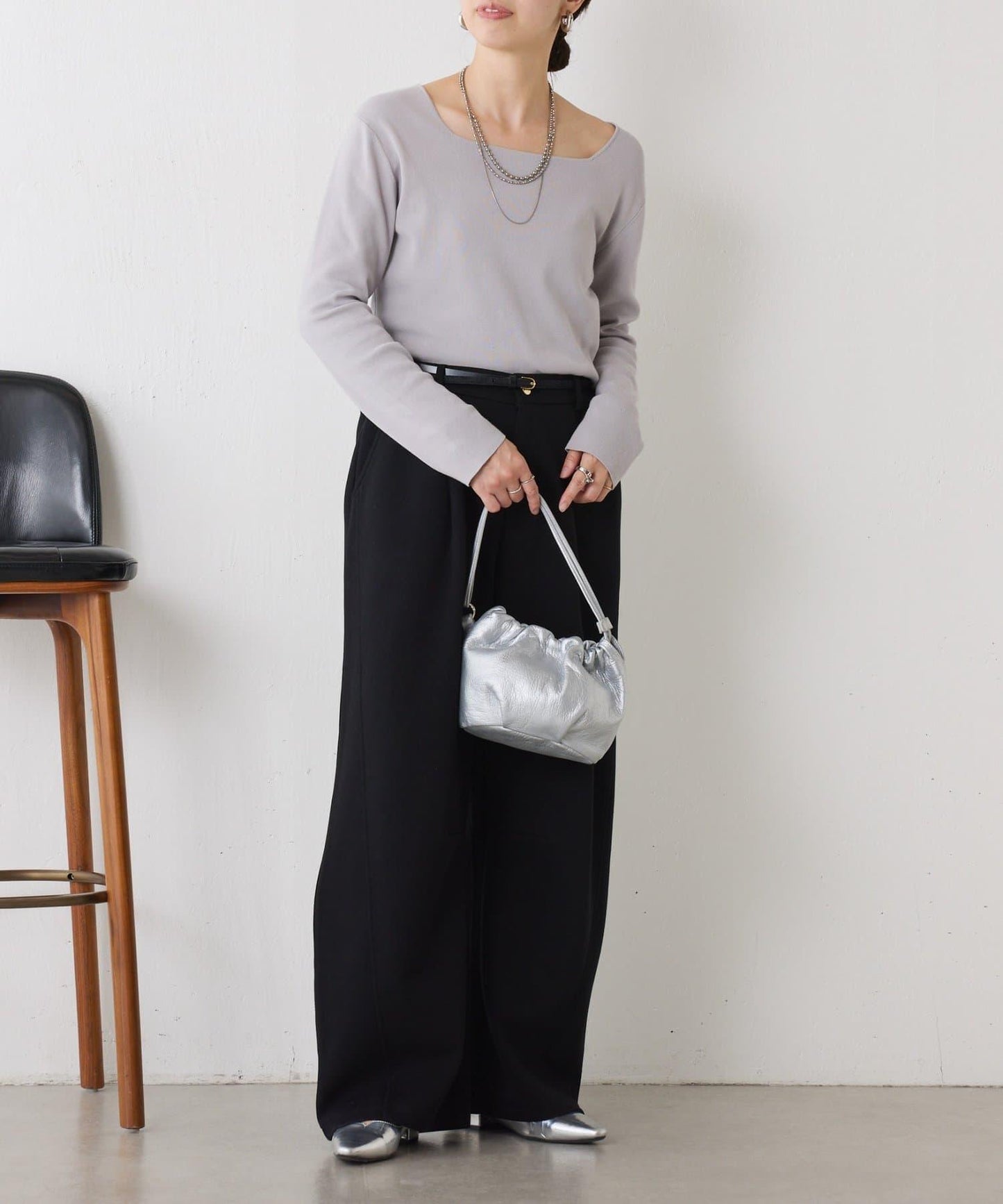 【小號尺寸】方領針織衫