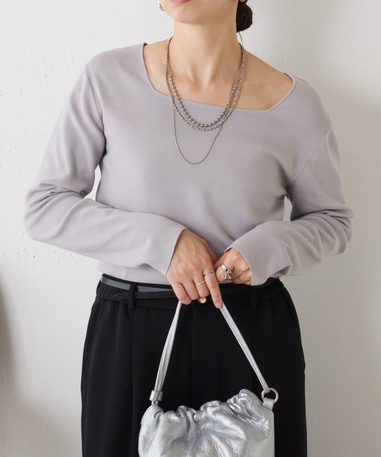 【小號尺寸】方領針織衫