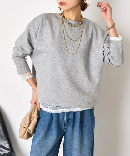 蝙蝠袖後背拉鍊套頭衫