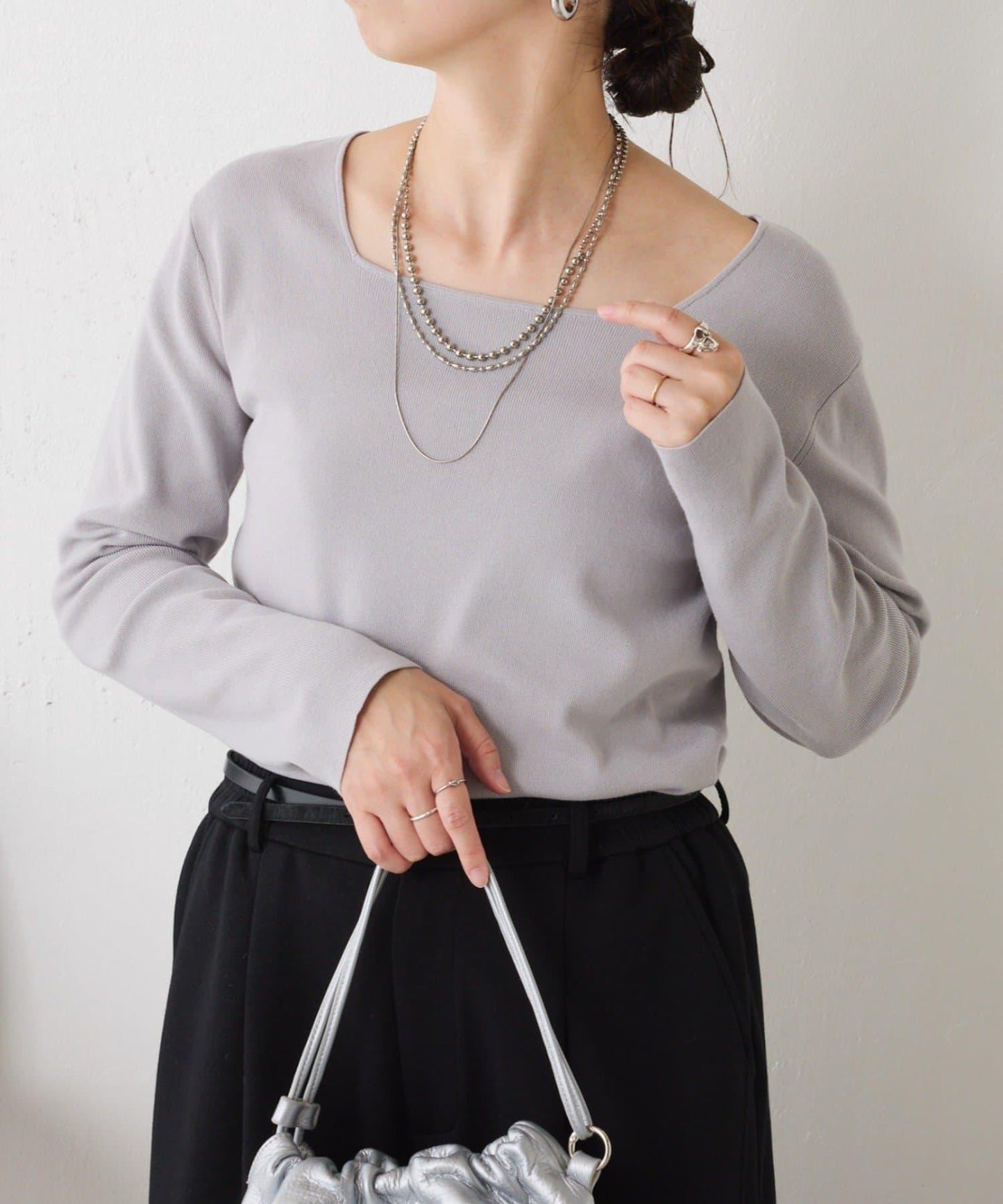 【小號尺寸】方領針織衫