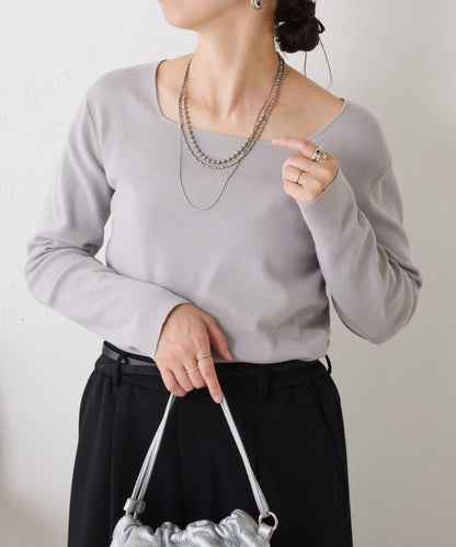 【小號尺寸】方領針織衫