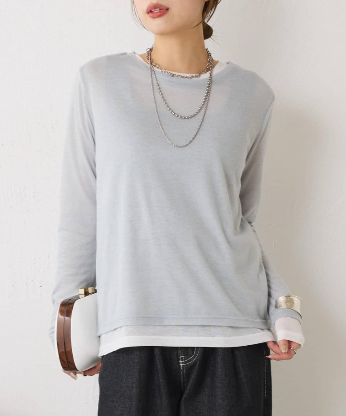 2套裝透視長袖T恤