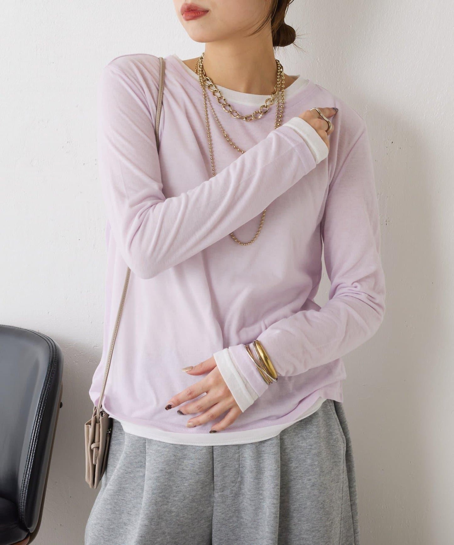 2套裝透視長袖T恤