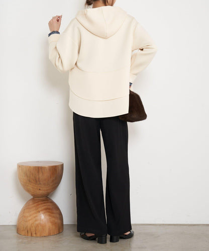 高腰抽褶寬腿褲