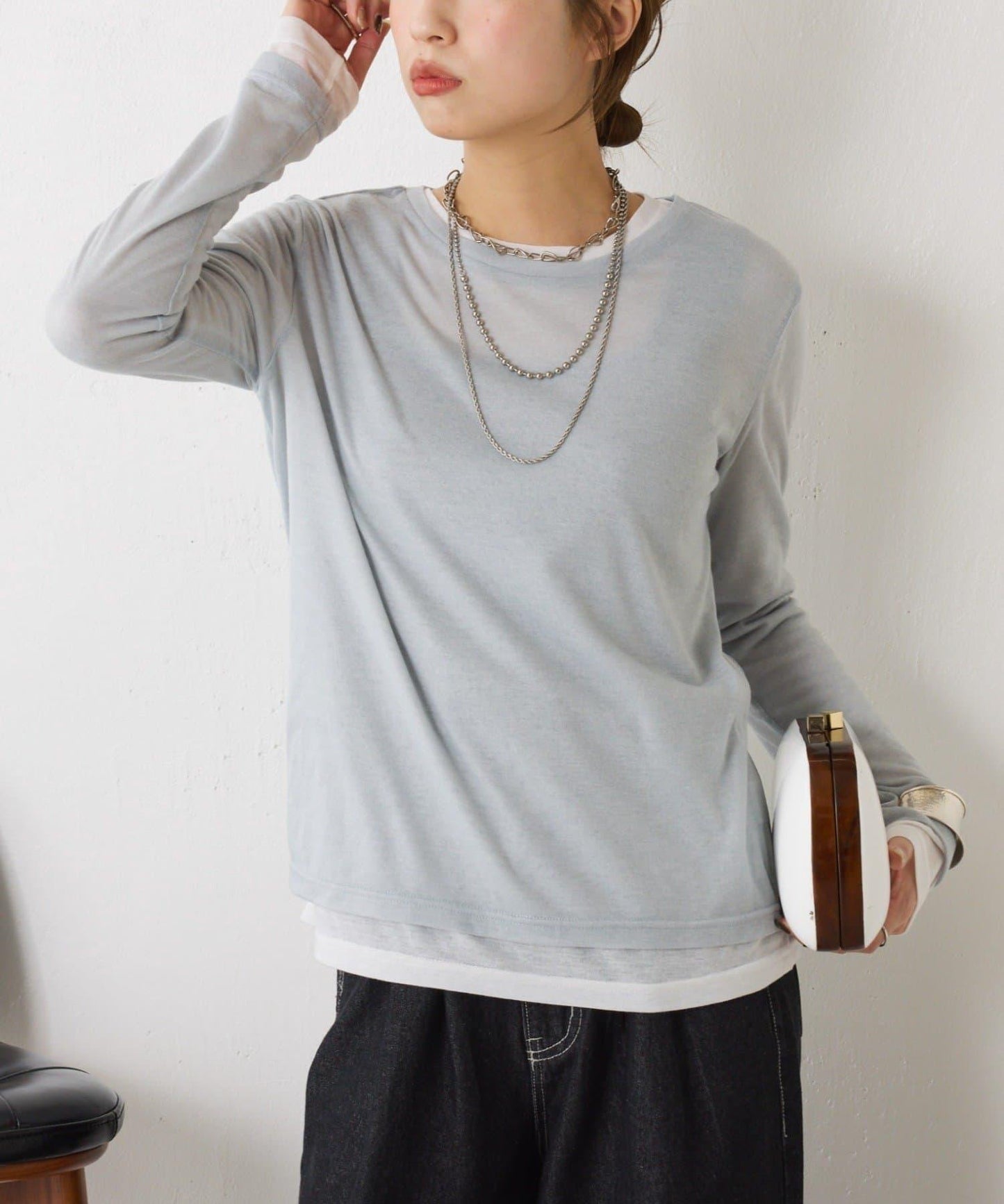 2套裝透視長袖T恤