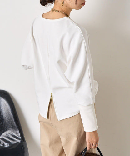 蝙蝠袖後背拉鍊套頭衫