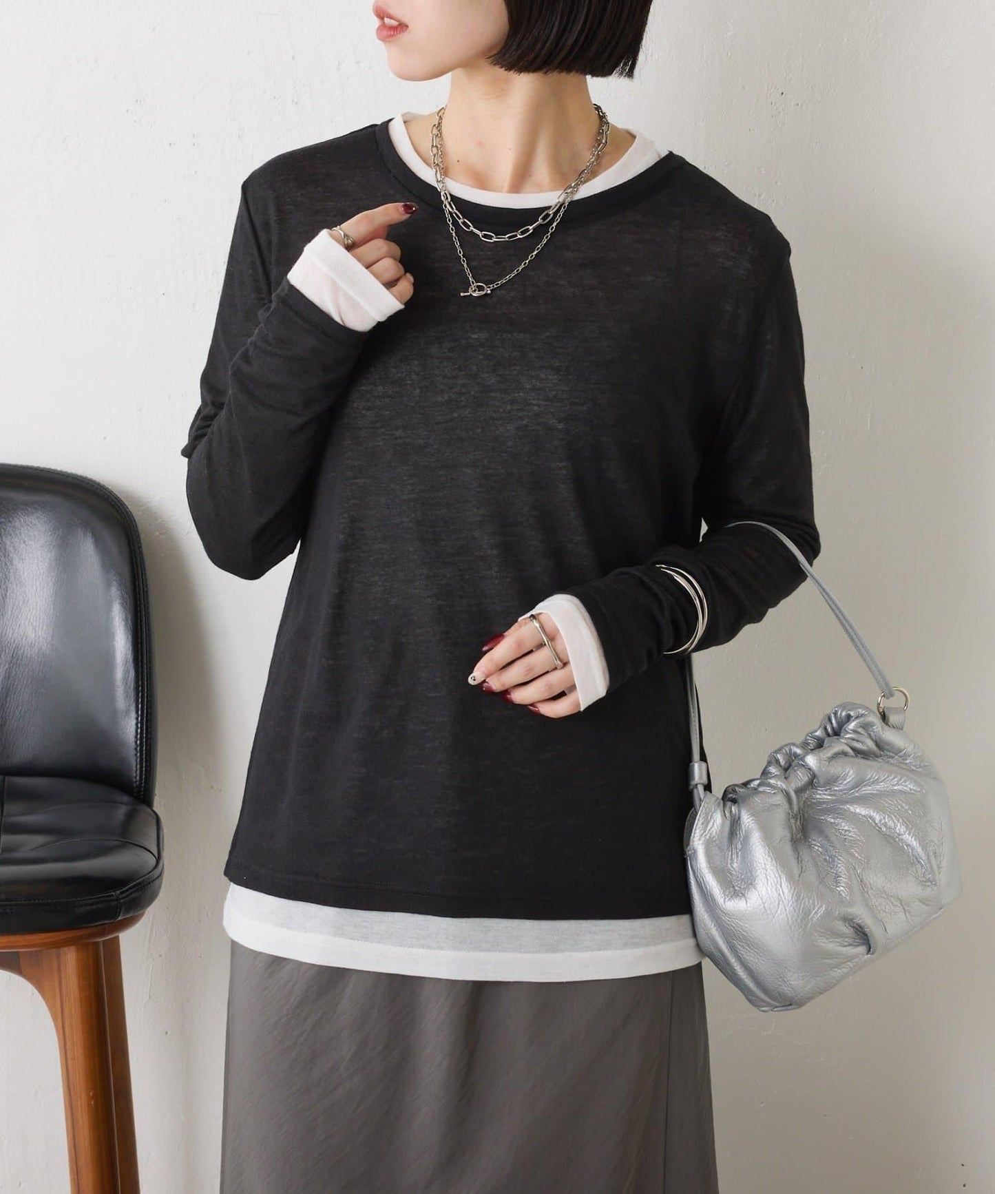 2套裝透視長袖T恤