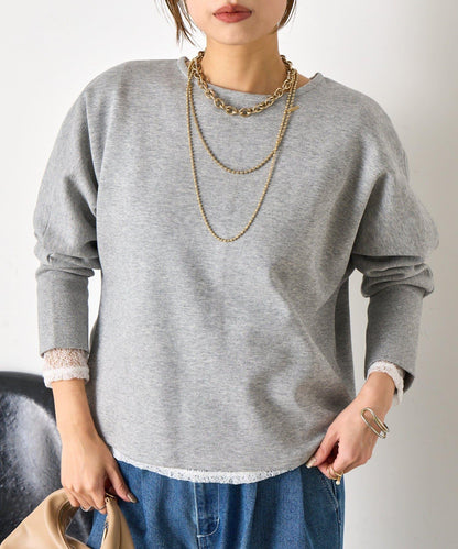 蝙蝠袖後背拉鍊套頭衫