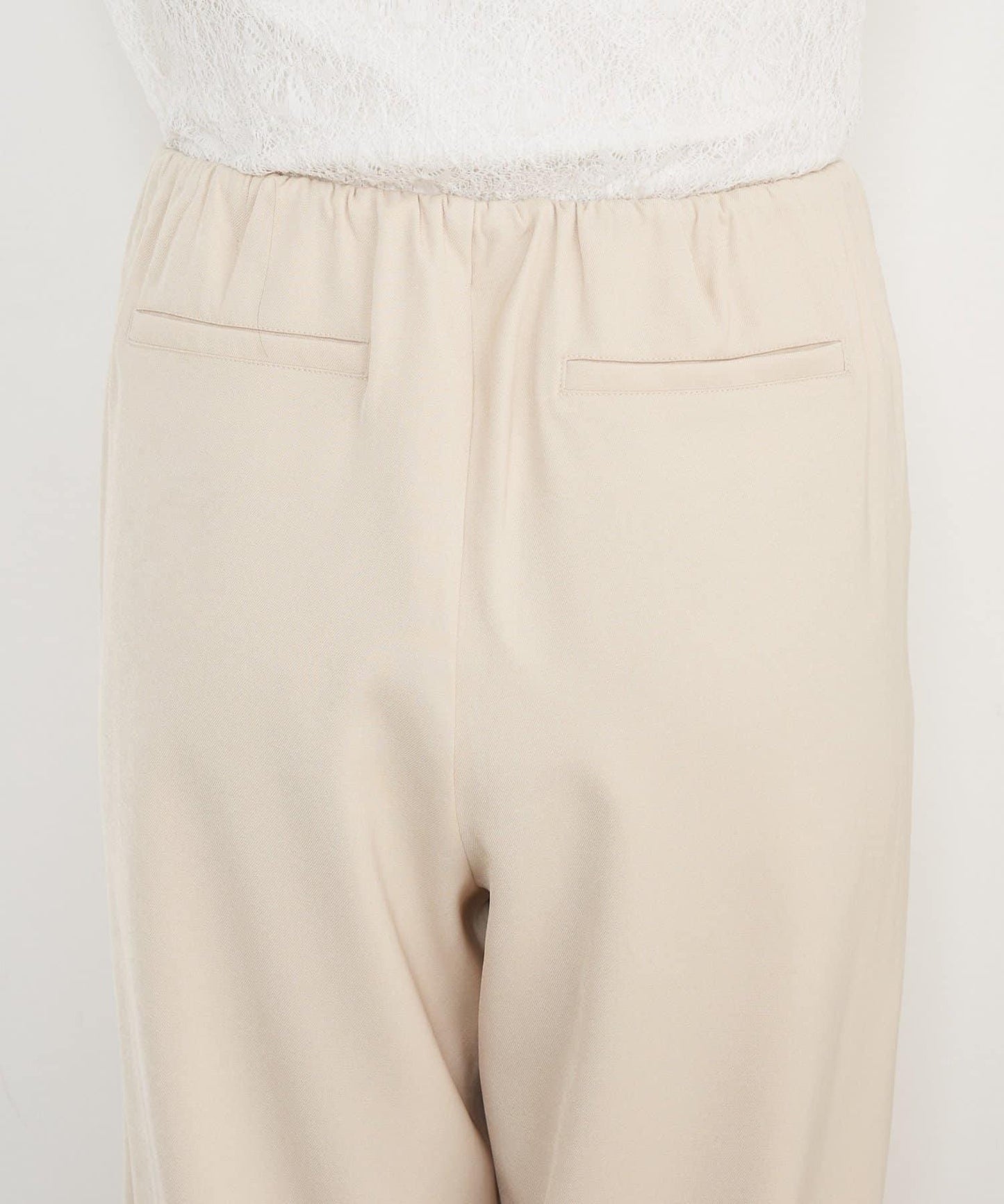 高腰抽褶寬腿褲