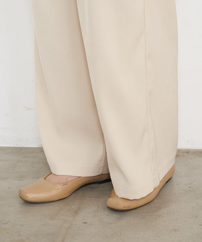 高腰抽褶寬腿褲