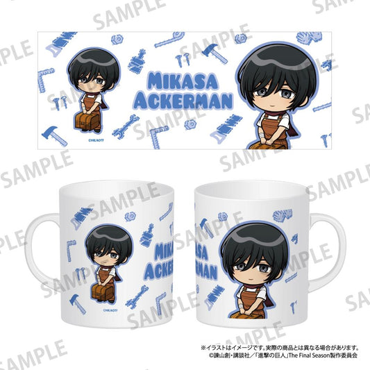 《進擊的巨人》全綵馬克杯 米卡莎·阿克曼（Q版角色）（DIY）