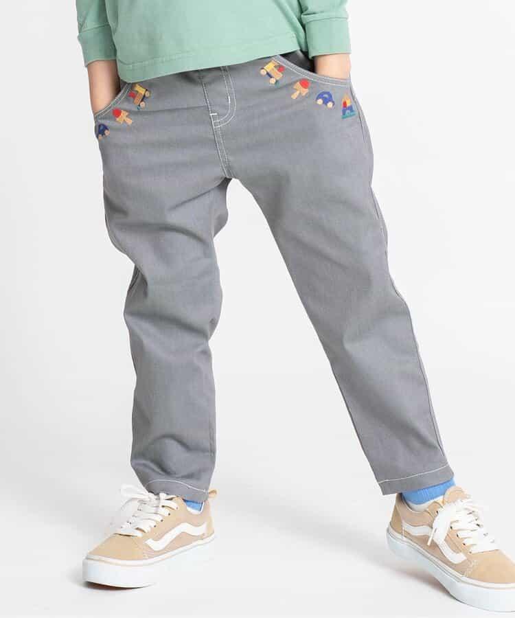 木質玩具刺繡錐形長褲 10分丈