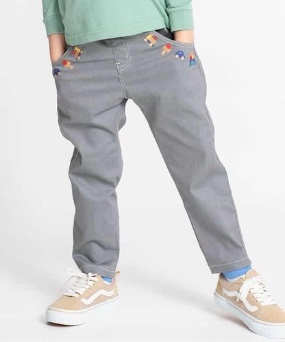 木質玩具刺繡錐形長褲 10分丈