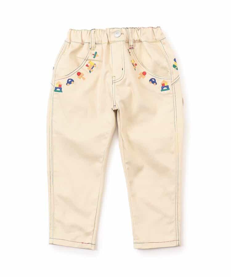 木質玩具刺繡錐形長褲 10分丈