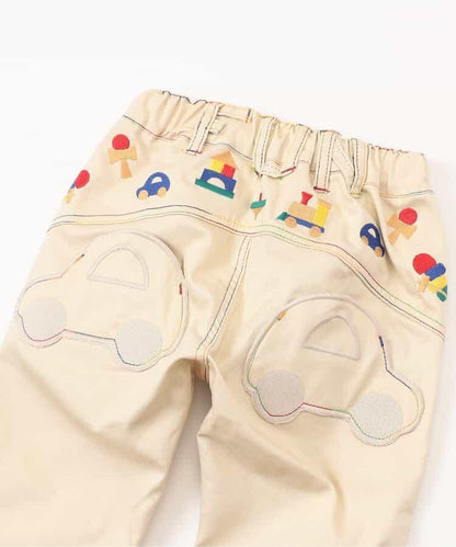 木質玩具刺繡錐形長褲 10分丈