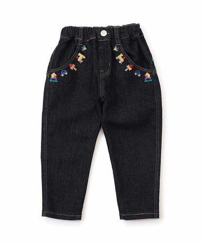 木質玩具刺繡錐形長褲 10分丈