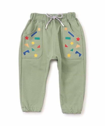 積木玩樂刺繡哈倫束腳褲 九分褲