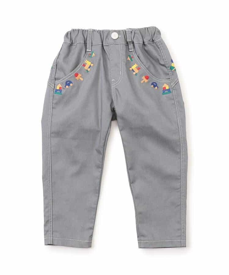 木質玩具刺繡錐形長褲 10分丈