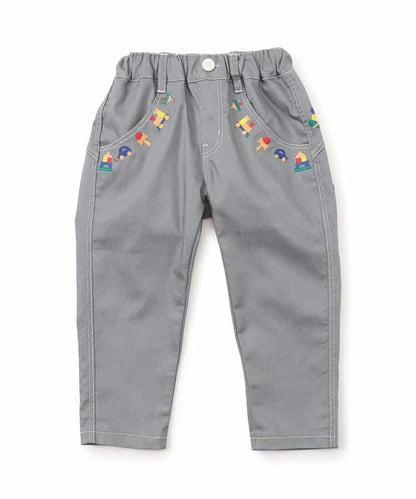 木質玩具刺繡錐形長褲 10分丈