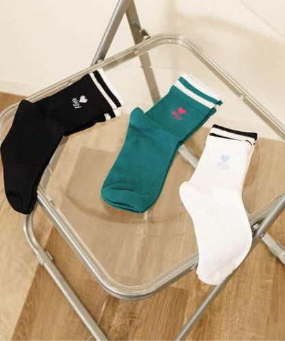 【抗菌防臭】層疊風格圓領襪2