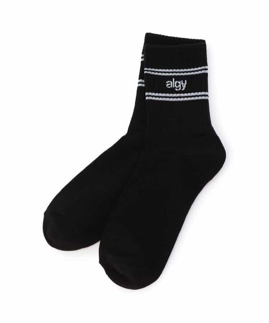 雙條紋中筒襪