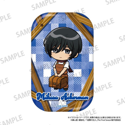 《進擊的巨人》長方形徽章 米卡莎·阿克曼（Q版）（DIY）