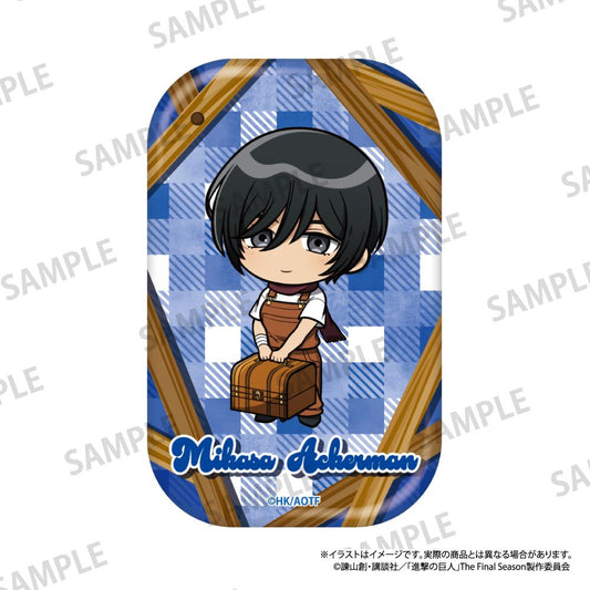 《進擊的巨人》長方形徽章 米卡莎·阿克曼（Q版）（DIY）