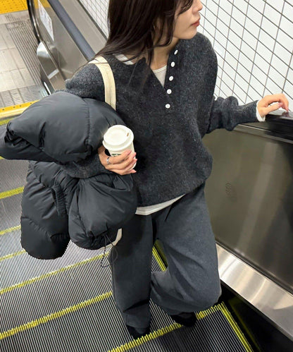 亨利領針織套頭衫