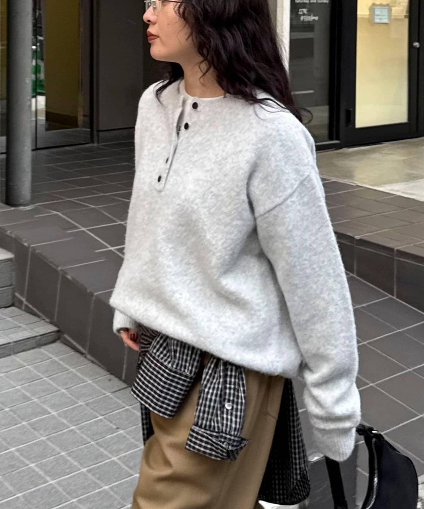 亨利領針織套頭衫