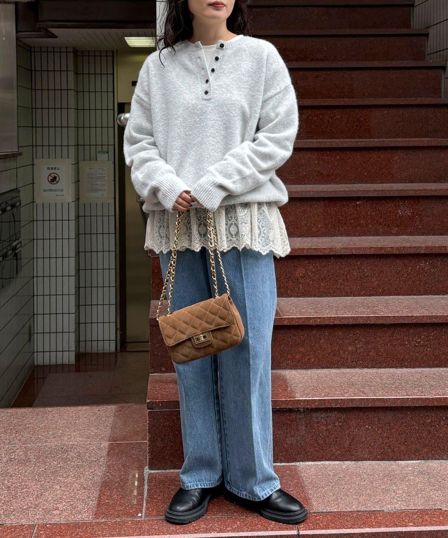 亨利領針織套頭衫