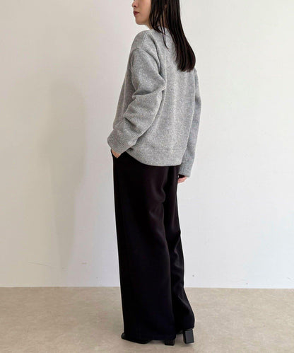 羅紋針織V領套頭衫