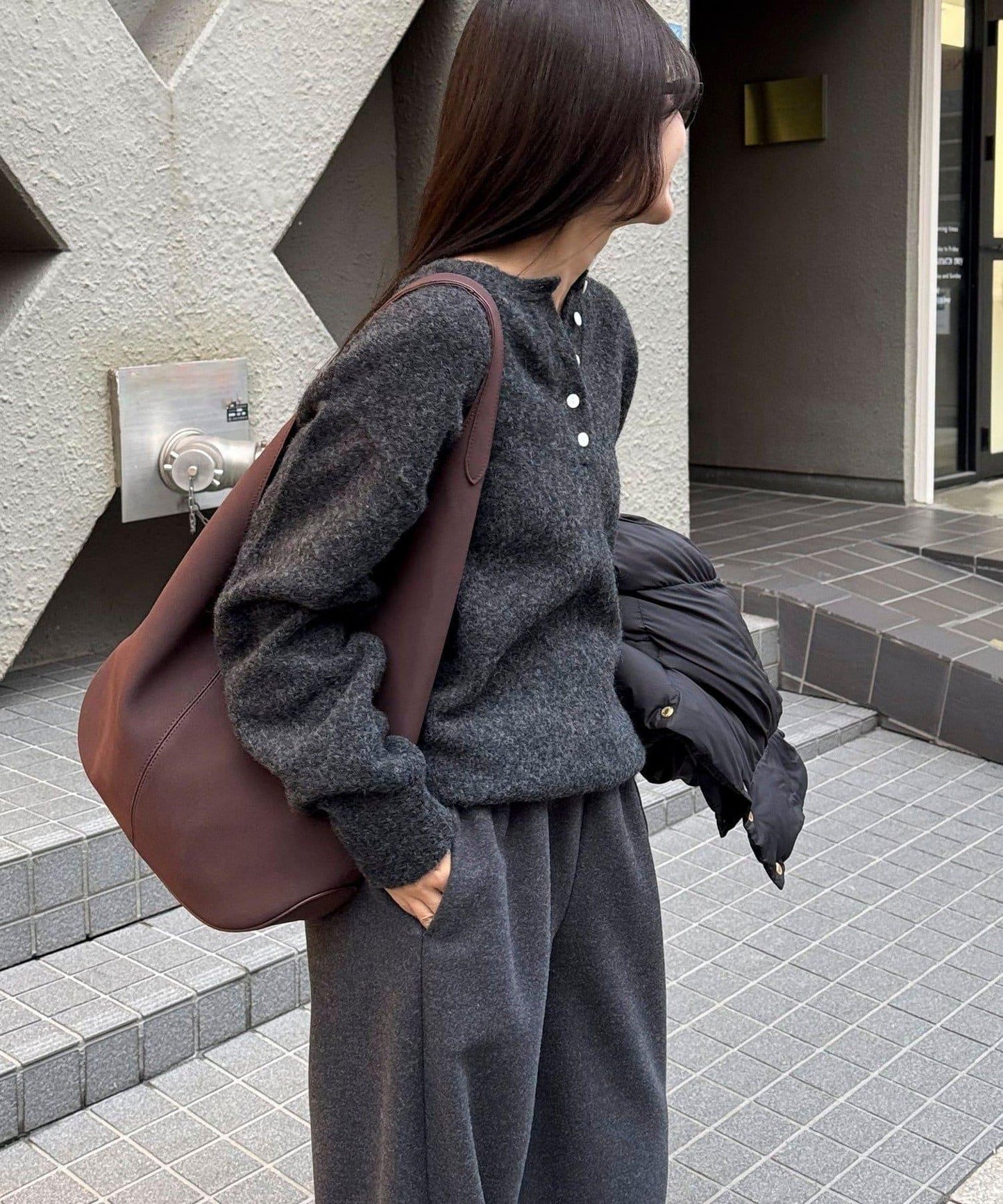 亨利領針織套頭衫