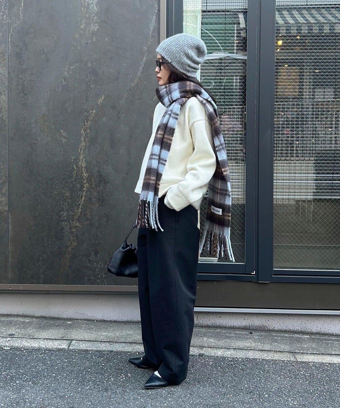 羅紋針織V領套頭衫