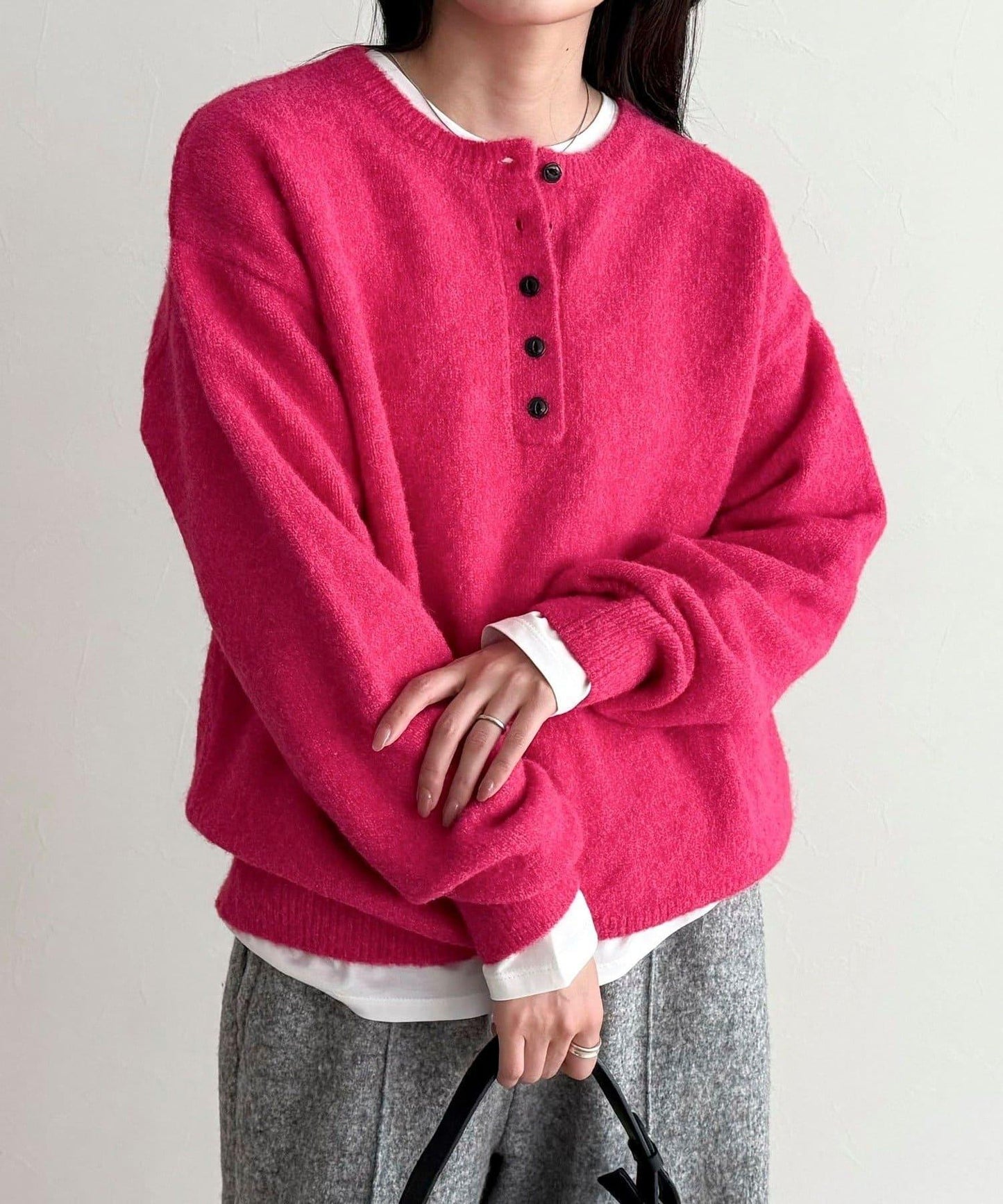 亨利領針織套頭衫