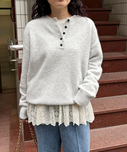 亨利領針織套頭衫