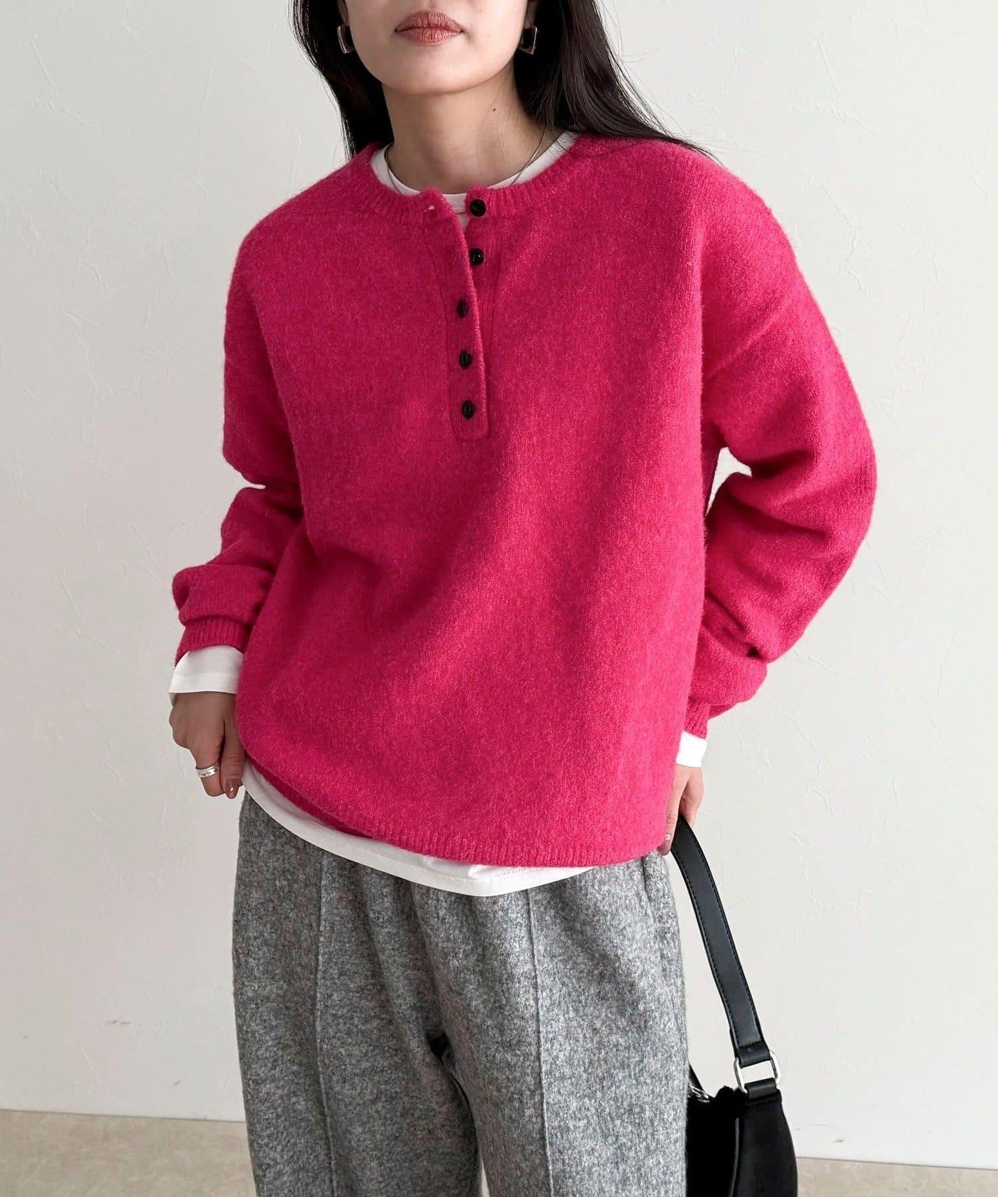 亨利領針織套頭衫