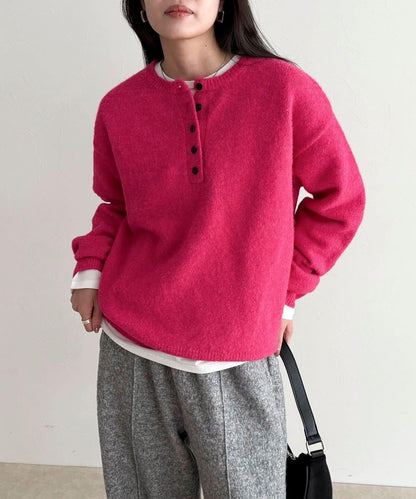 亨利領針織套頭衫