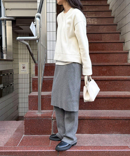 羅紋針織V領套頭衫