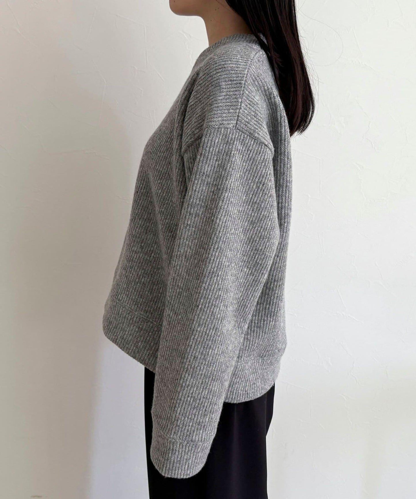 羅紋針織V領套頭衫