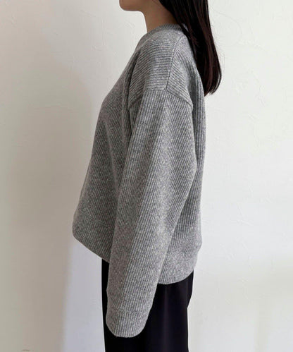 羅紋針織V領套頭衫