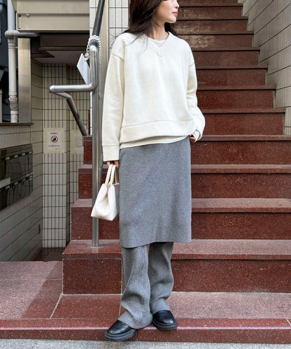 羅紋針織V領套頭衫