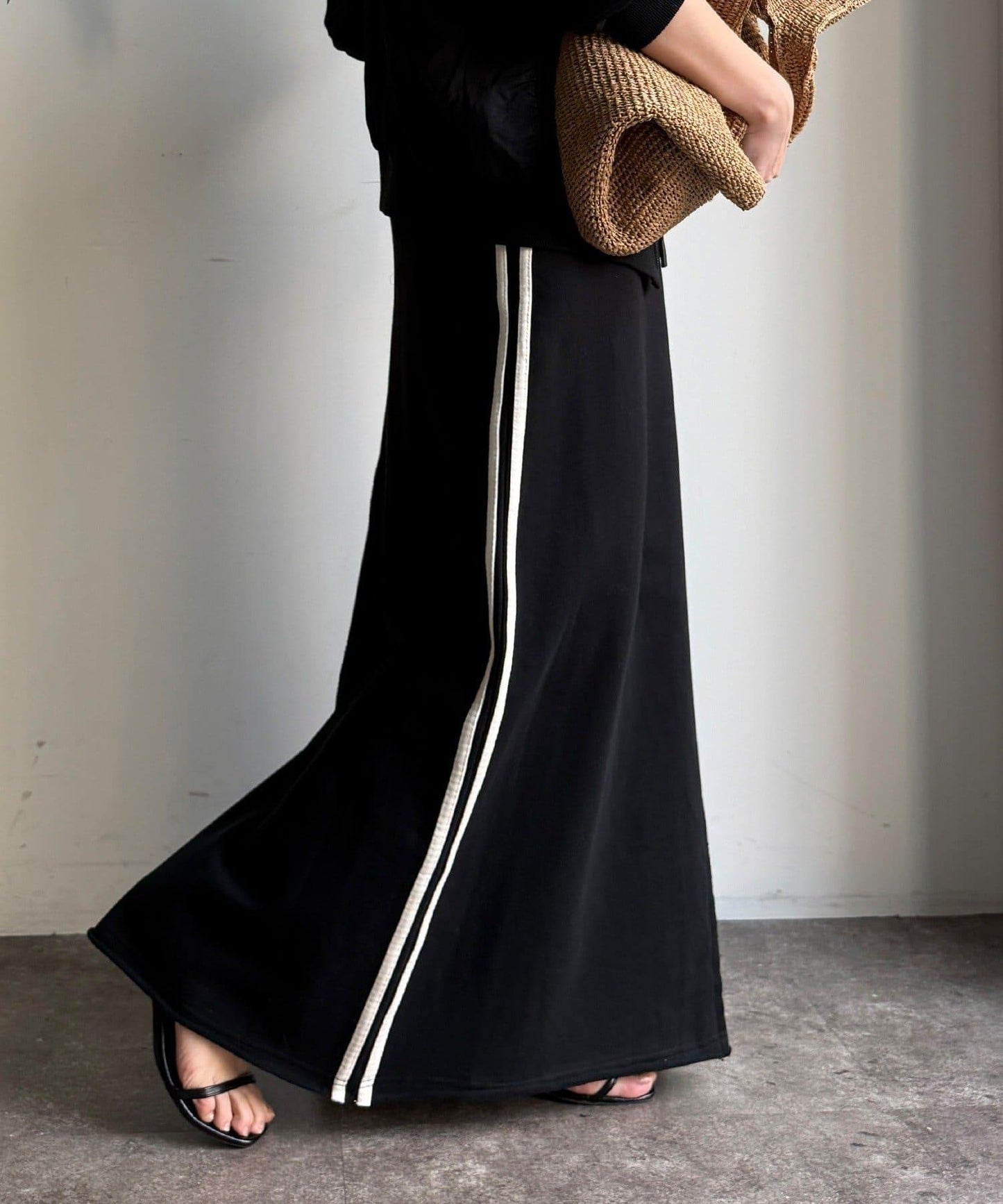 側邊條紋衛衣裙