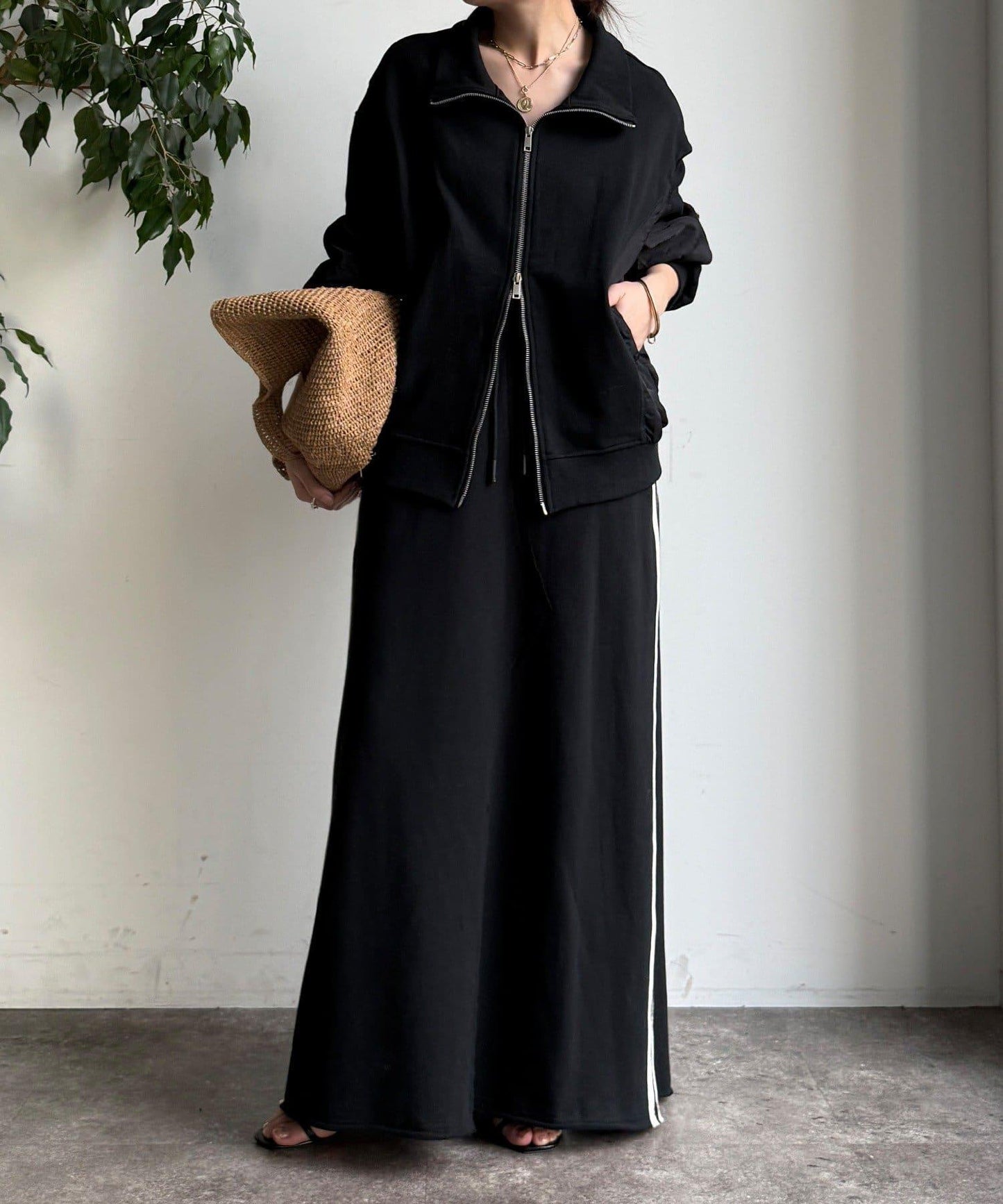 側邊條紋衛衣裙