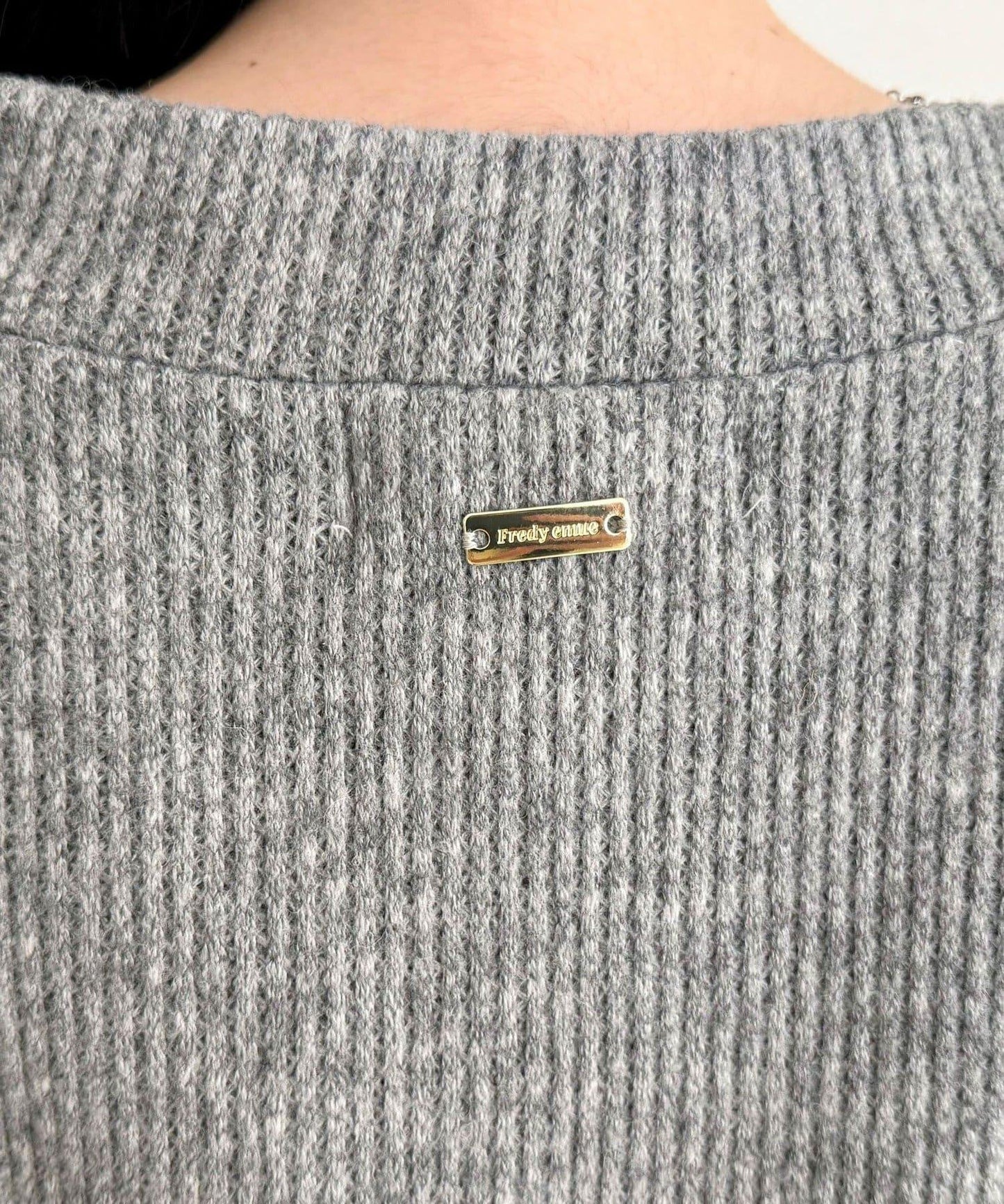 羅紋針織V領套頭衫