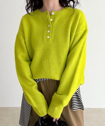 亨利領針織套頭衫