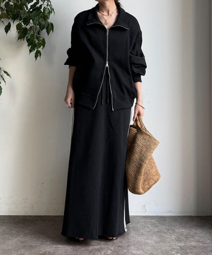 側邊條紋衛衣裙